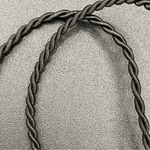 Lia Sophia Retired Black Cord Necklace w/ Sparkly Crystal Teardrop Oval Pendant - Picture 7 of 16